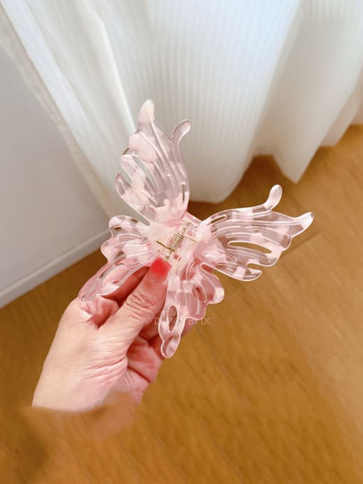 Pink 10cm Cellulose Acetate Trend Butterfly Jaw Hair Claw