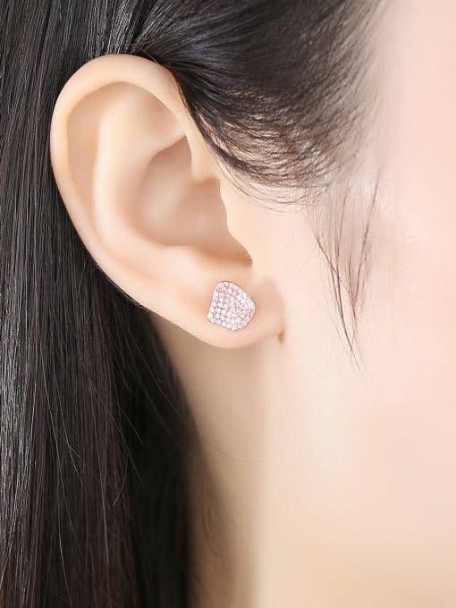 CCUI 925 Sterling Silver Rhinestone Geometric Minimalist Stud Earring 1