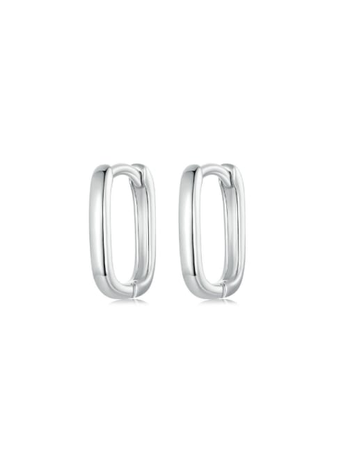 SCE1735 925 Sterling Silver Geometric Minimalist Huggie Earring