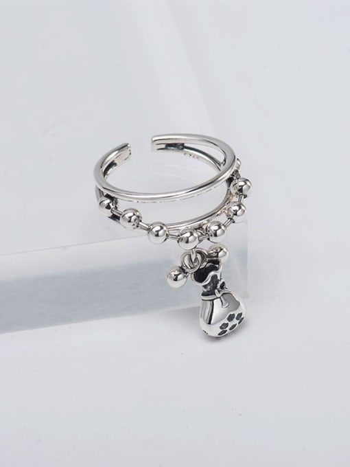 XBOX 925 Sterling Silver Bead Round Vintage Stackable Ring 1