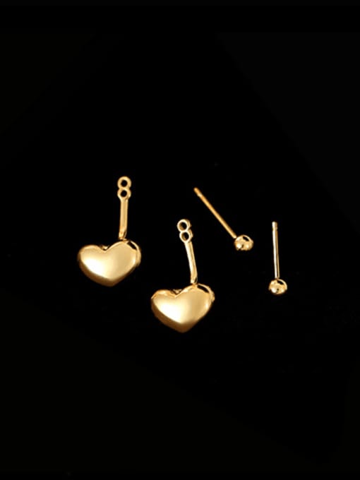 ES2466 gold 925 Sterling Silver Heart Minimalist Drop Earring