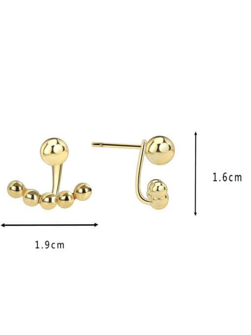 CHARME Brass Bead Geometric Minimalist Stud Earring 3
