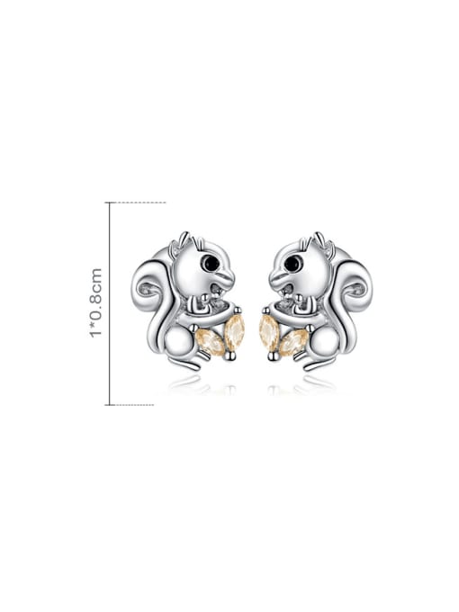 Jare 925 Sterling Silver Icon Squirrel  Cute Stud Earring 3