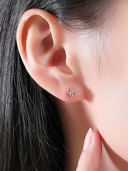 CCUI 925 Sterling Silver Cubic Zirconia Star Minimalist Stud Earring 1