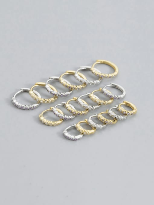 Rosh 925 Sterling Silver Cubic Zirconia Geometric Minimalist Huggie Earring