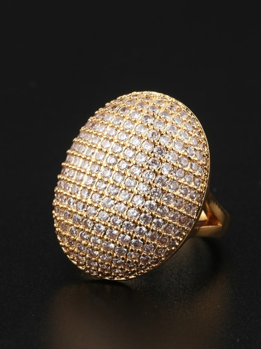 ROSS Brass Cubic Zirconia Geometric Luxury Statement Ring 2