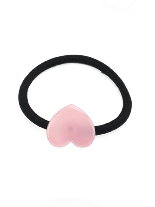 Pink Cellulose Acetate Minimalist Heart Hair Rope
