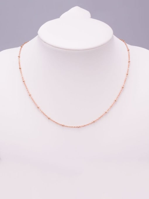 Rose Gold Titanium Bead Round Minimalist Choker Necklace