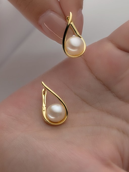 gold 925 Sterling Silver Water Drop Minimalist Stud Earring
