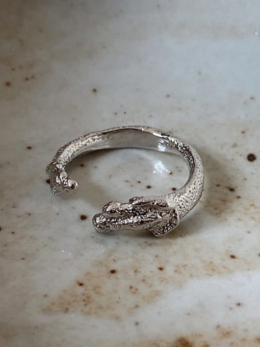 Boomer Cat 925 Sterling Silver Lizard Vintage Band Ring 1