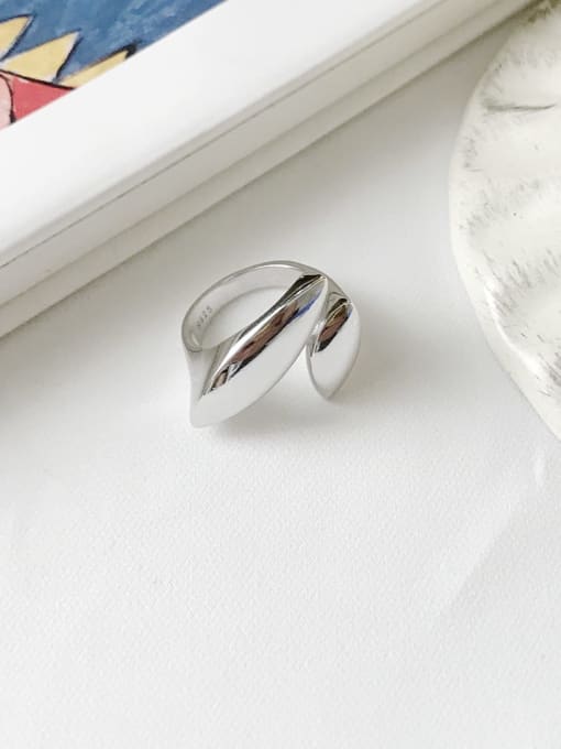 Boomer Cat 925 Sterling Silver Smooth Water Drop Minimalist Band Ring 0