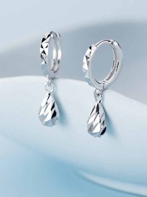 Rosh 925 Sterling Silver Water Drop Minimalist Huggie Earring