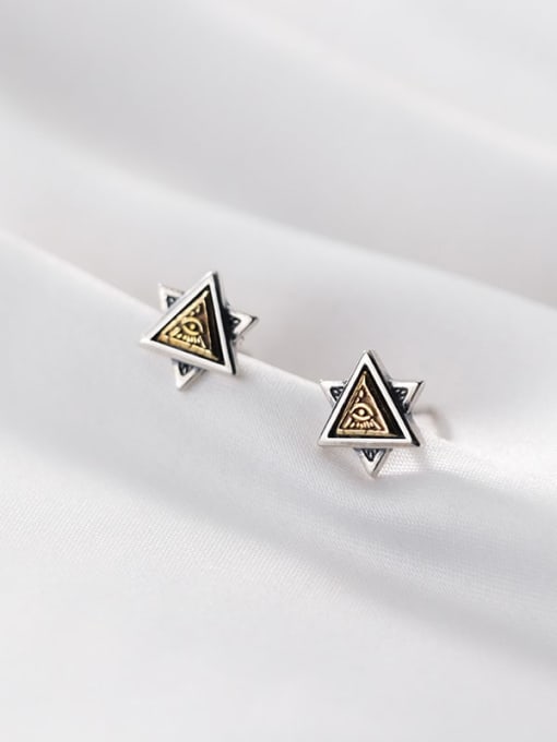 Rosh 925 Sterling Silver Triangle Vintage Stud Earring 0