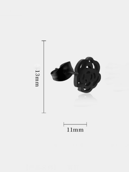 BSL Titanium Steel Flower Minimalist Single Earring(Single-Only One) 2