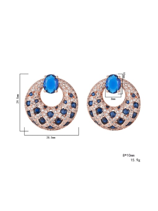 ROSS Brass Cubic Zirconia Geometric Luxury Cluster Earring 3