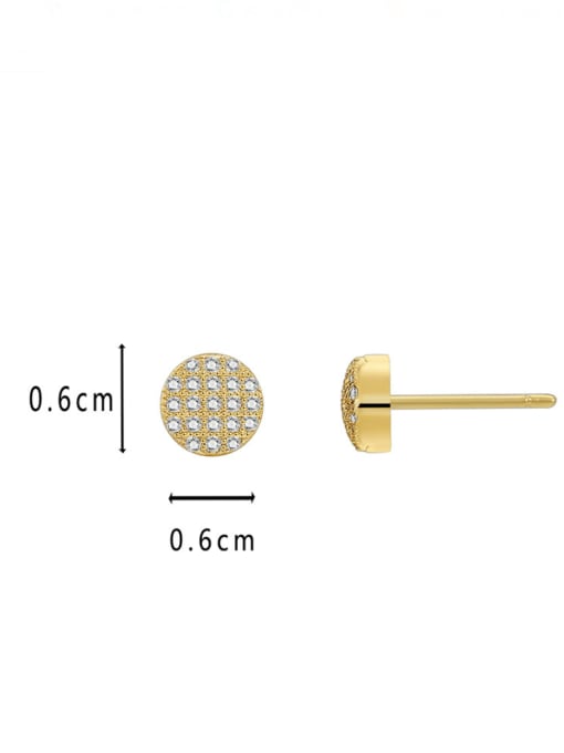 CHARME Brass Cubic Zirconia Geometric Minimalist Stud Earring 2