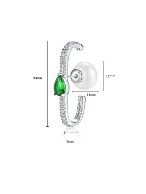 BLING SU Brass Cubic Zirconia Geometric Dainty Stud Earring 2