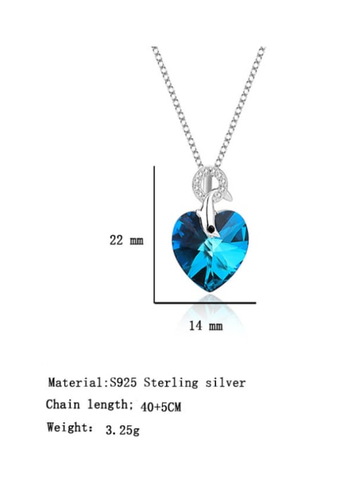 BC-Swarovski Elements 925 Sterling Silver Austrian Crystal Heart Classic Necklace 3