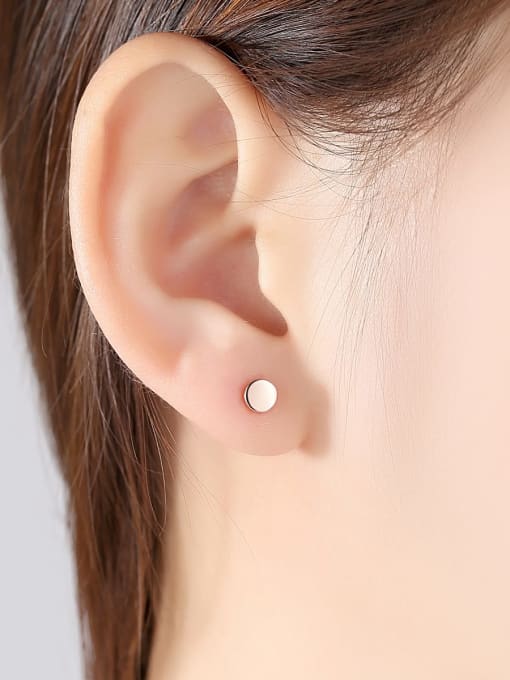 CCUI 925 Sterling Silver Round Minimalist Stud Earring 1