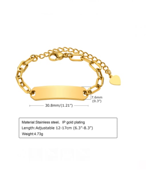 CONG Titanium Steel Geometric Minimalist Link Hollow Chain Bracelet 3