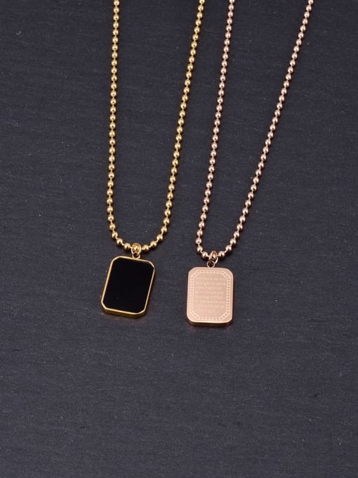 A TEEM Titanium Bead Chain Letter Minimalist pendant Necklace