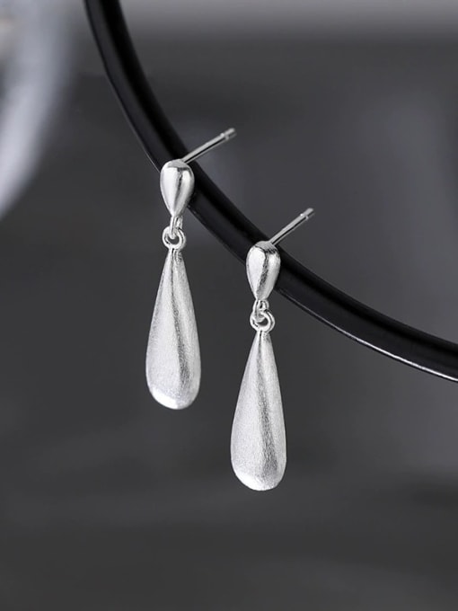 Silver 925 Sterling Silver Water Drop Minimalist Drop Earring