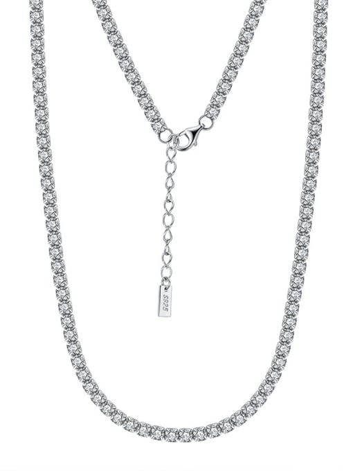 RINNTIN 925 Sterling Silver Cubic Zirconia White Tennis 3mm Necklace 0