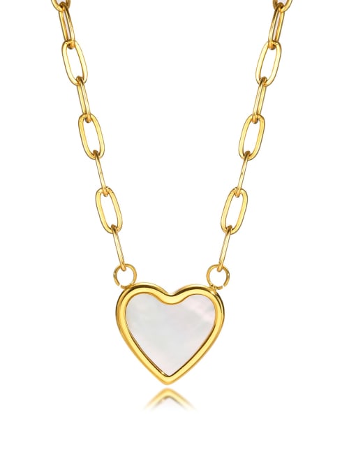 CONG Titanium Steel Shell Heart Minimalist Necklace 0