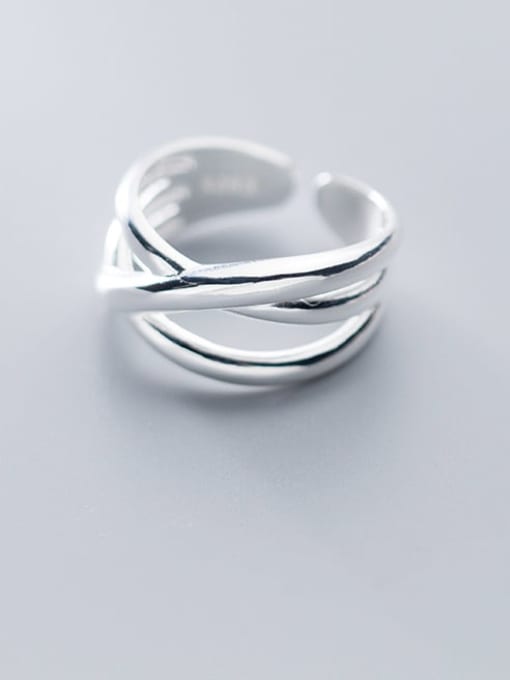 Rosh 925 Sterling Silver Irregular Minimalist Stackable Ring 1