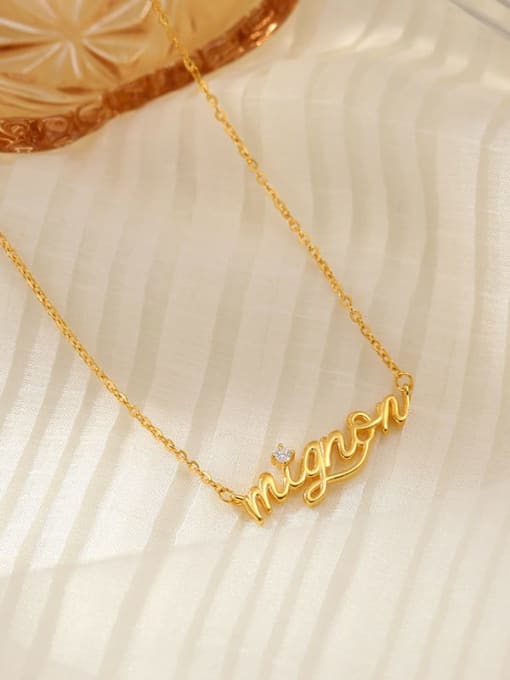 NS1038 gold 925 Sterling Silver Letter Minimalist Necklace