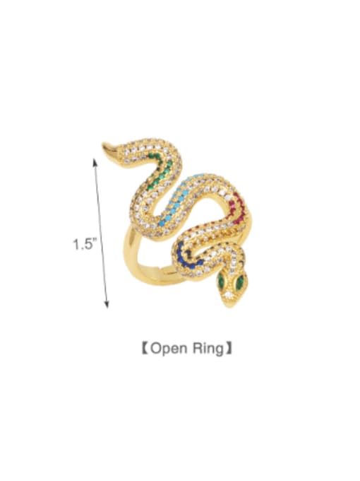 CC Brass Cubic Zirconia Snake Vintage Band Ring 4