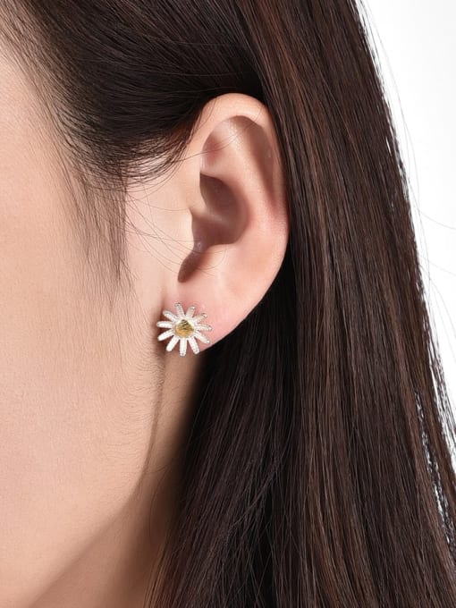 XBOX 925 Sterling Silver Flower Minimalist Stud Earring 1