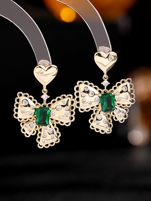 Luxu Brass Cubic Zirconia Butterfly Trend Drop Earring 3