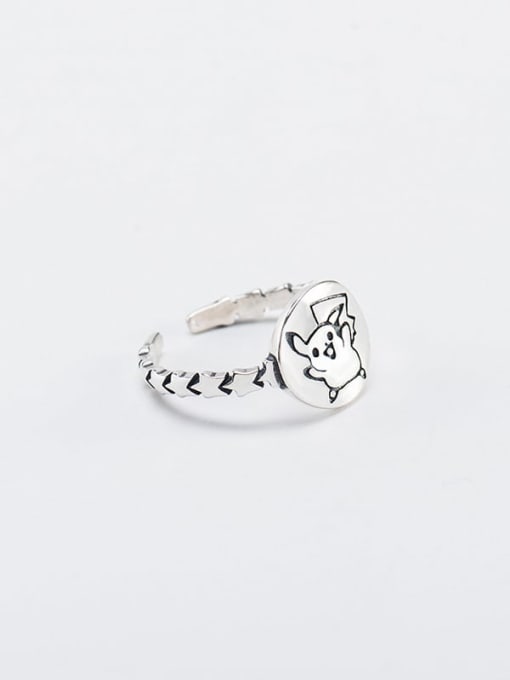 XBOX 925 Sterling Silver Pig Vintage Band Ring 2