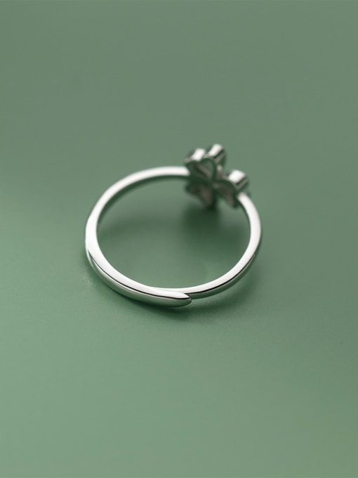 Rosh 925 Sterling Silver Flower Minimalist Band Ring 3