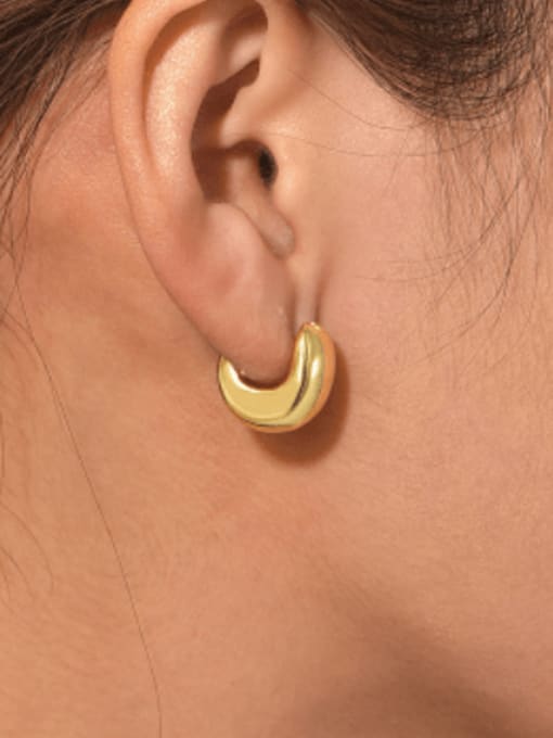 CHARME Brass Geometric Minimalist   U-Shaped Earrings 1