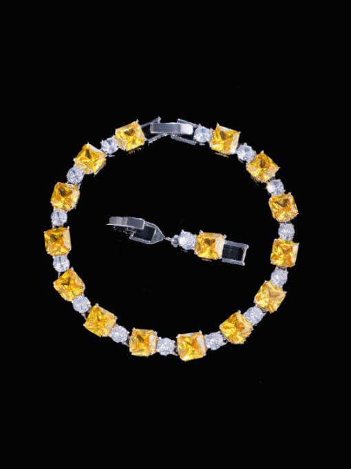 L.WIN Brass Cubic Zirconia Geometric Luxury Bracelet