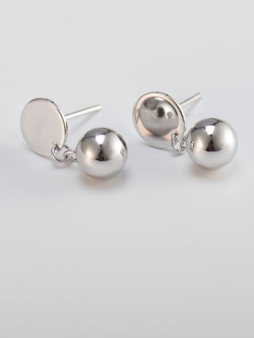 XBOX 925 Sterling Silver Bead Geometric Minimalist Drop Earring 1
