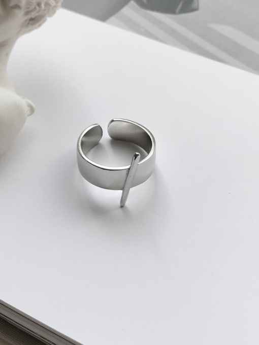 Boomer Cat 925 Sterling Silver  Smooth Irregular Minimalist Free Size Band Ring