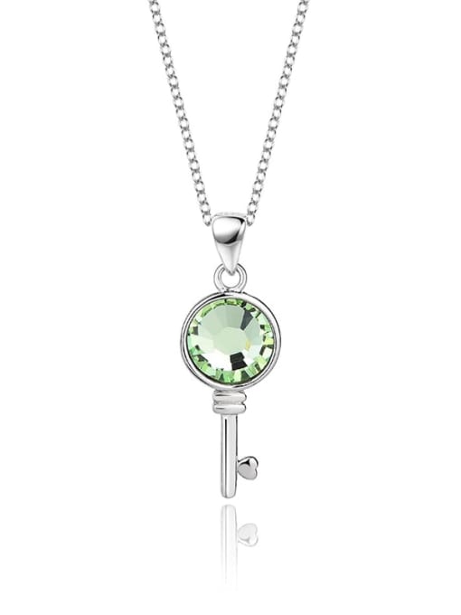 JYXZ 003 (Apple Green) 925 Sterling Silver Austrian Crystal Key Classic Necklace
