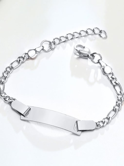 Steel color 12+ 3cm long Stainless steel Geometric Minimalist Link Bracelet