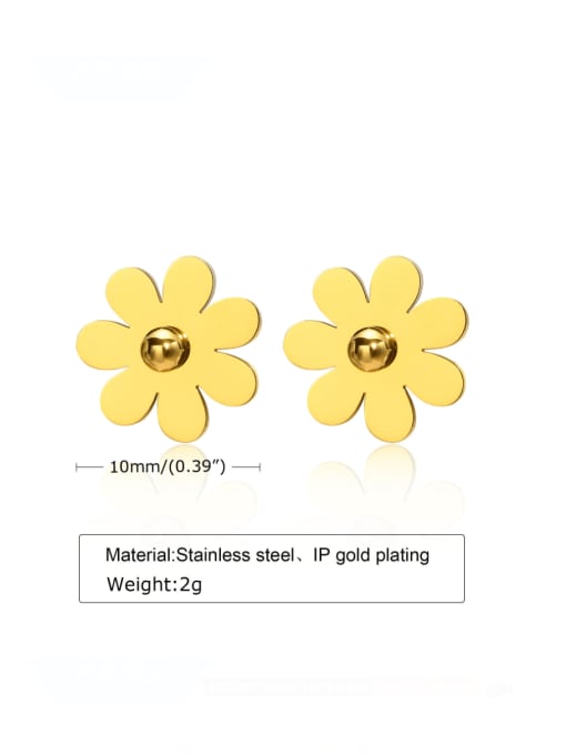 CONG Stainless steel Flower Minimalist Stud Earring 2