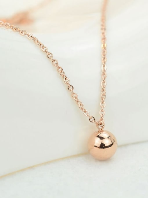 A TEEM Titanium Smooth Round ball Minimalist pendant Necklace 0