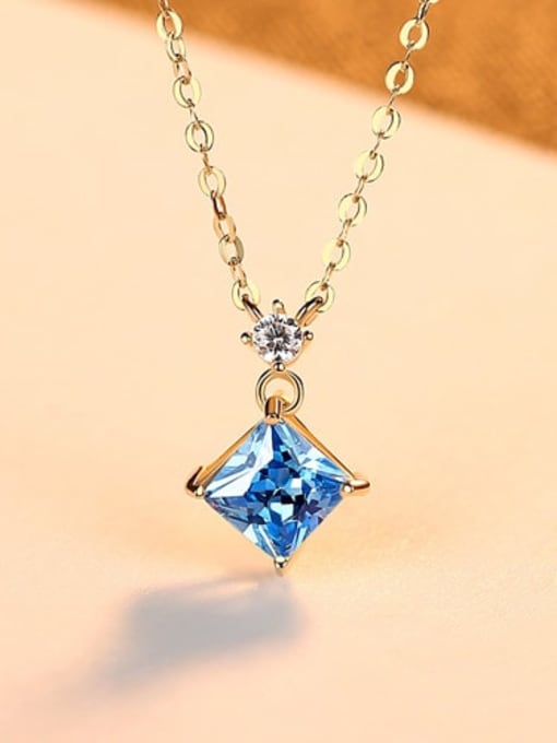 14K 05R05 14k Gold simple Diamond Pendant Necklace