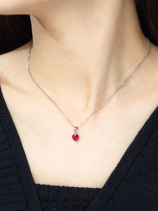 XP Alloy Crystal Red Heart Dainty Necklace 1