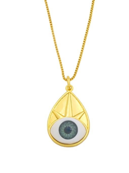 C Brass Cubic Zirconia Evil Eye Vintage Necklace