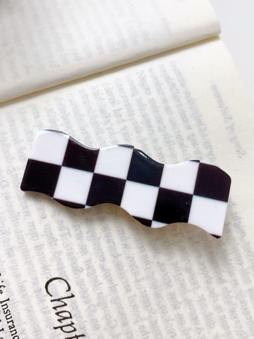 Black and white 6cm Alloy  PVC Minimalist Geometric Multi Color Jaw Hair Claw
