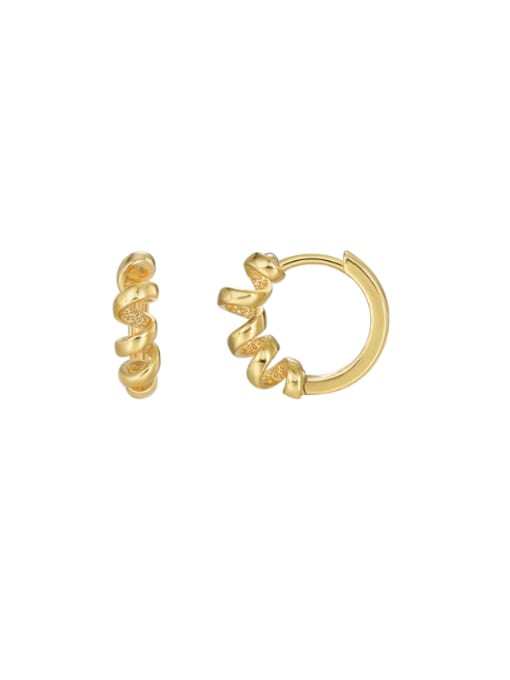 Gold telephone wire earrings Brass Geometric Minimalist Stud Earring