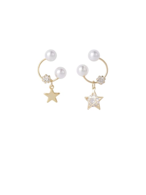 Girlhood Alloy With Gold Plated Fashion Star Drop Earrings