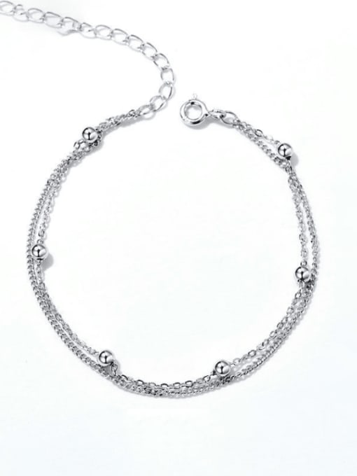 Plating 925 Sterling Silver Irregular Minimalist Strand Bracelet